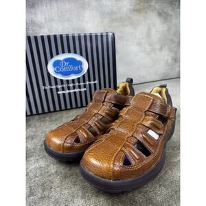 Dr. Comfort Fisherman 9820 Sandals Mens 9 Chestnut Leather Comfort Adjustable